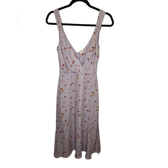 Nordstrom Row🖤A Women's Surplice Neck Bias Cut Floral Print Midi Dress Size XS - Picture 1 of 16